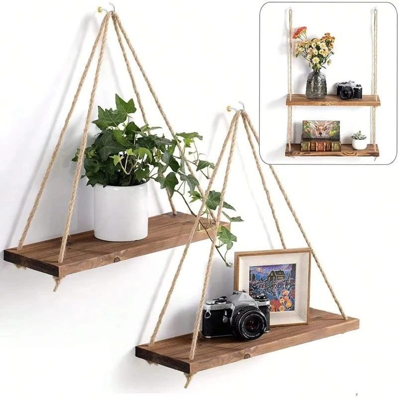 The Hanging Swing Plant Shelves, Pair